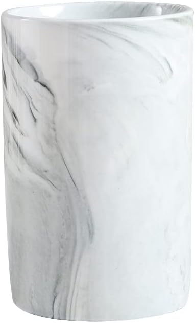 Marble ceramic mug, creative toothbrush holder, simple drinking cup. (Grey)
