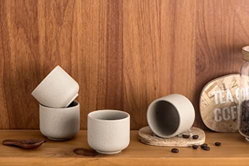 Ceramic teacups set of 4,No Handle  KungFu Tea cups,3.5oz Teacups  Set,Ceramic Tea Cup,4Pcs