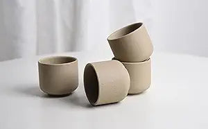 Ceramic teacups set of 4,No Handle  KungFu Tea cups,3.5oz Teacups  Set,Ceramic Tea Cup,4Pcs