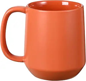 16 oz Large Ceramic Coffee Mug, Tea, Mulled Drinks Cup, Gift for Office Staff or Home Using, Microwave and Dishwasher Safe, Frosted Surface, Orange