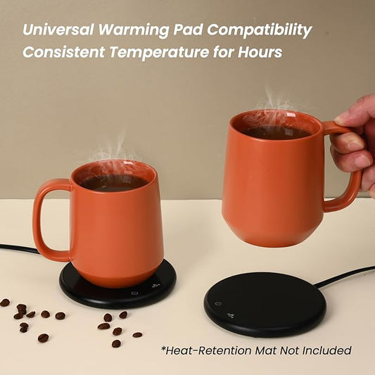 16 oz Large Ceramic Coffee Mug, Tea, Mulled Drinks Cup, Gift for Office Staff or Home Using, Microwave and Dishwasher Safe, Frosted Surface, Orange