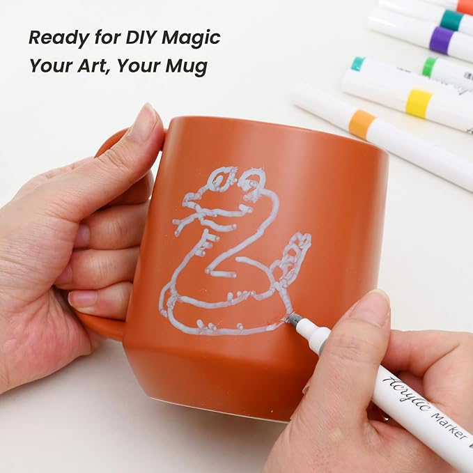 16 oz Large Ceramic Coffee Mug, Tea, Mulled Drinks Cup, Gift for Office Staff or Home Using, Microwave and Dishwasher Safe, Frosted Surface, Orange