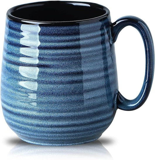 Coffee Mug, 20 oz Ceramic Coffee Cup for Men and Women, Large Coffee Mug for Latte Coffee Tea Soup for Office and Home, Dishwasher and Microwave Safe, 1 PCS (Blue)