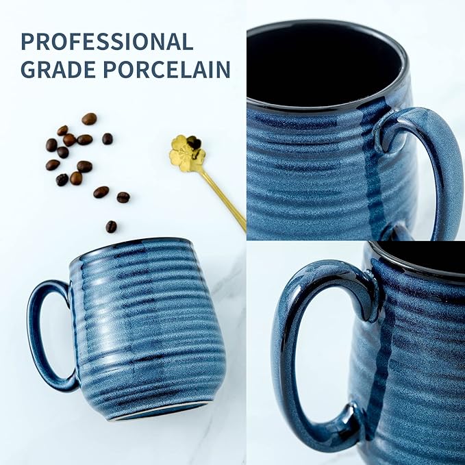 Coffee Mug, 20 oz Ceramic Coffee Cup for Men and Women, Large Coffee Mug for Latte Coffee Tea Soup for Office and Home, Dishwasher and Microwave Safe, 1 PCS (Blue)